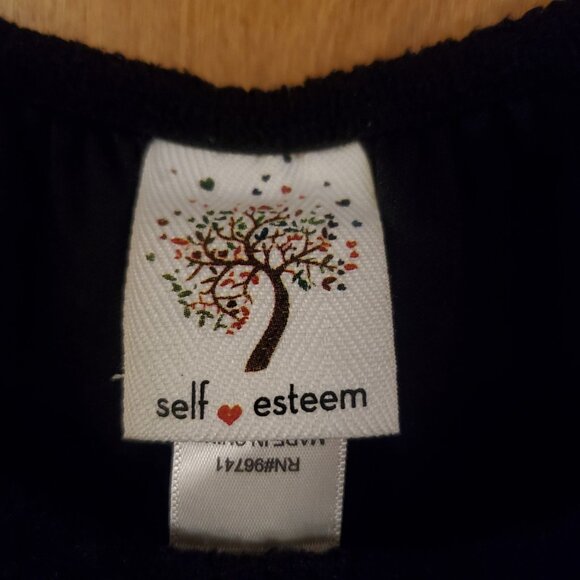 Self Esteem Peplum Lined Lace Top Womens 2X Black - Picture 3 of 6